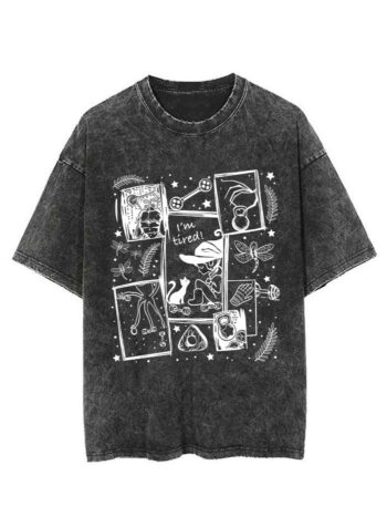 Letters T-Shirts - Whimsical Sketch Collage Black