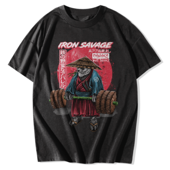 Animal T-Shirts – Detailed Samurai Illustration Black