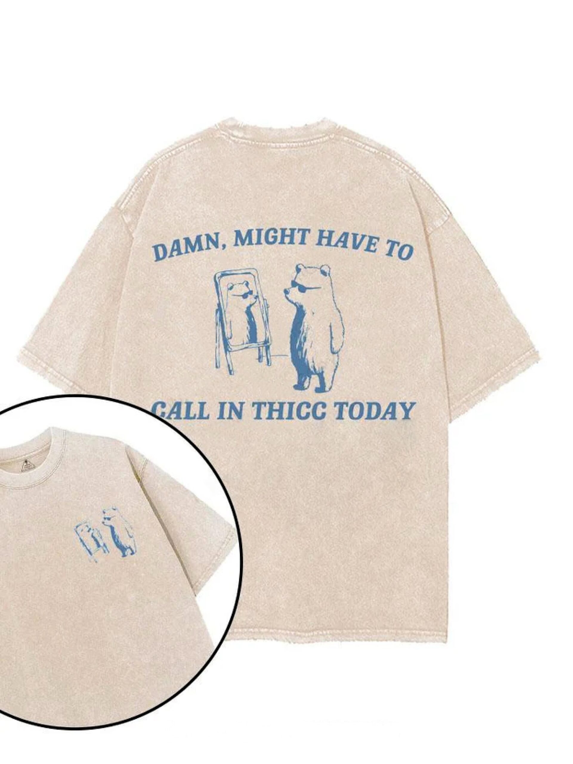 Animal T-Shirts – Whimsical Retro Bear Illustration Beige Animal T-Shirts – Whimsical Retro Bear Illustration Beige