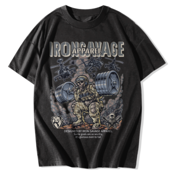 Illustration T-Shirts – Bold Military Graphic Black