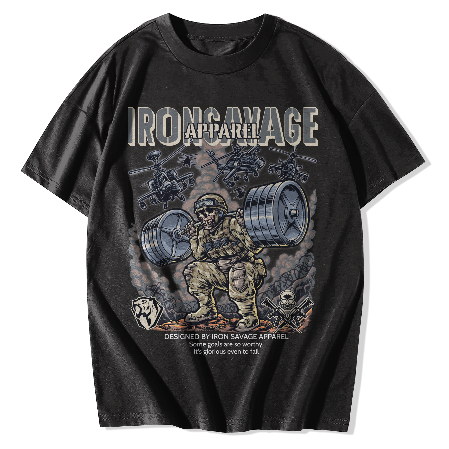 Illustration T-Shirts – Bold Military Graphic Black Illustration T-Shirts – Bold Military Graphic Black