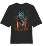 Illustration T-Shirts – Grunge Patriotic Skull Emblem Black