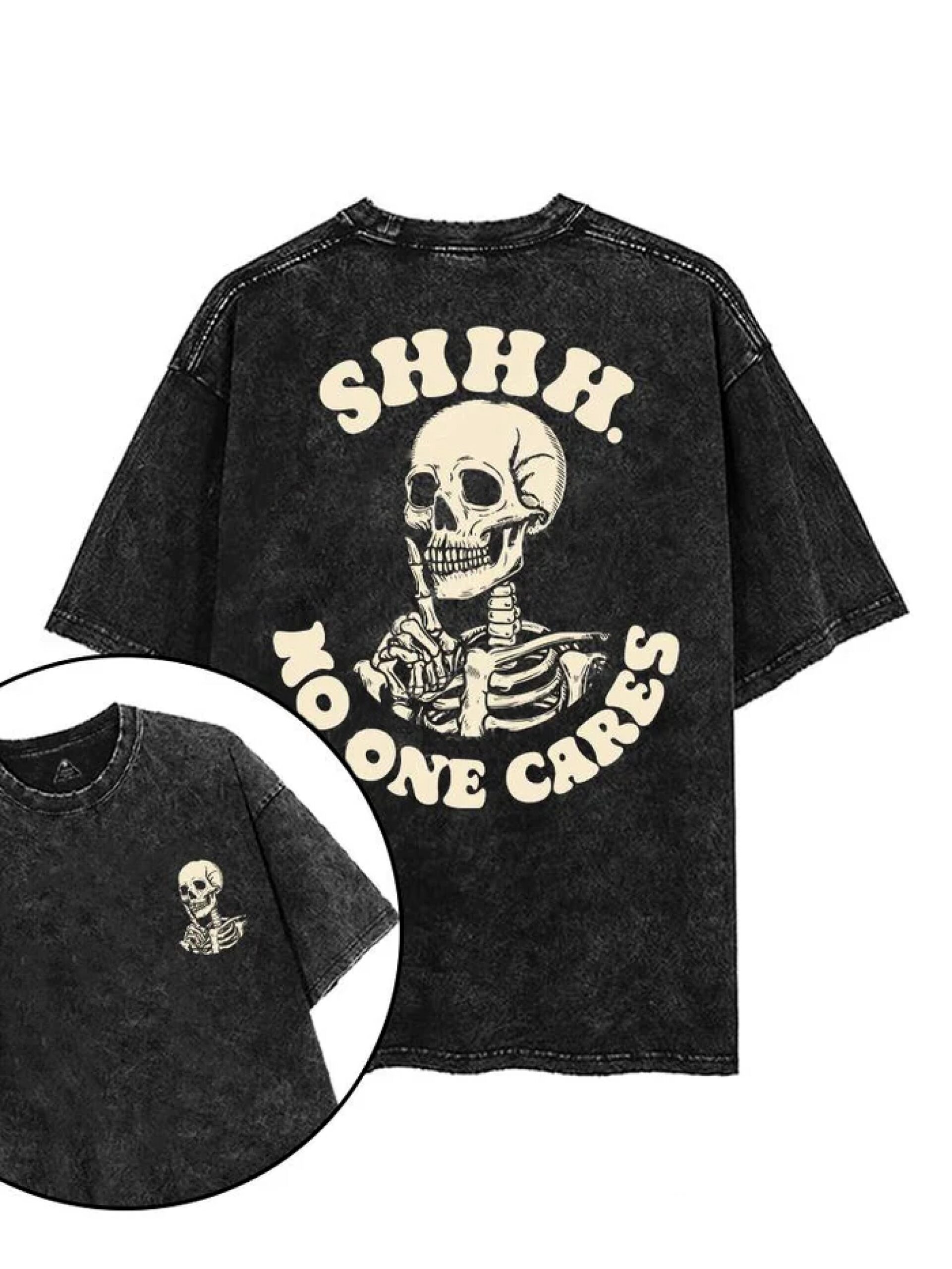 Illustration T-Shirts – Vintage Skeleton Graphic Black Illustration T-Shirts – Vintage Skeleton Graphic Black