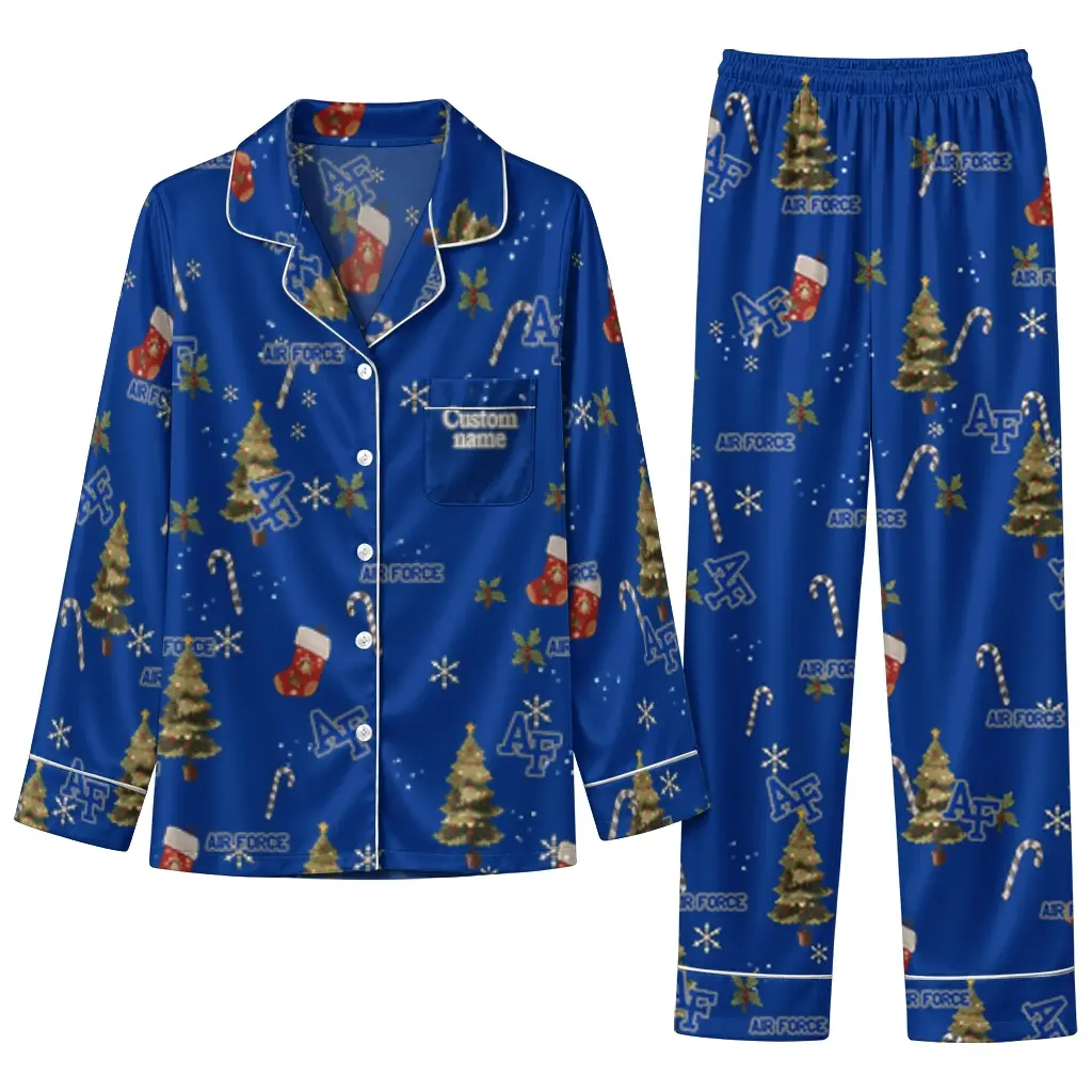 Air Force Falcons Long Pajama Set Customized Sprig Scatter Blue Best Selling Air Force Falcons Long Pajama Set Customized Sprig Scatter Blue Best Selling