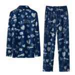 Akron Zips Long Pajama Set Custom Heart Charms Blue Best Selling