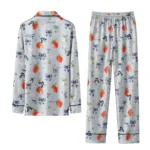 Akron Zips Long Pajama Set Custom Ribbon Florals Blue Best Selling