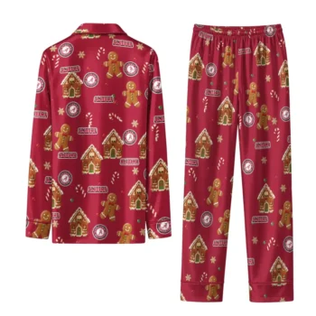 Alabama Crimson Tide Long Pajama Set Custom Candy Scatter Crimson Fashion Forward