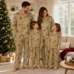 Anaheim Ducks Long Pajama Set Custom Candy Scatter Gold Best Selling