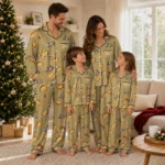 Anaheim Ducks Long Pajama Set Custom Snack Scatter Gold Best Selling