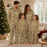 Anaheim Ducks Long Pajama Set Personalized Animal Scatter Gold Best Selling