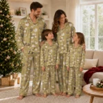 anaheim ducks long pajama set personalized heart charms gold best selling.webp