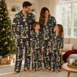 Appalachian State Mountaineers Long Pajama Set Custom Animal Scatter Black Best Selling