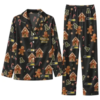 Appalachian State Mountaineers Long Pajama Set Custom Candy Scatter Black Best Selling