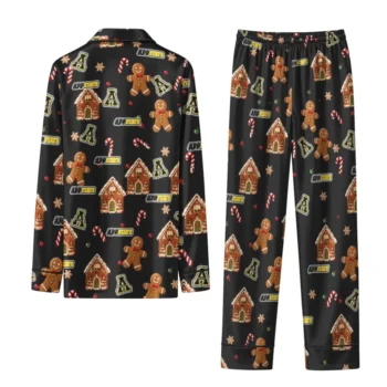 Appalachian State Mountaineers Long Pajama Set Custom Candy Scatter Black Fashion Forward