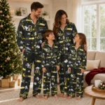 Appalachian State Mountaineers Long Pajama Set Custom Cloud Stars Black Best Selling