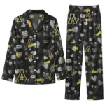 Appalachian State Mountaineers Long Pajama Set Custom Heart Charms Black Best Selling