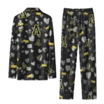 Appalachian State Mountaineers Long Pajama Set Custom Heart Charms Black Best Selling