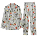 Appalachian State Mountaineers Long Pajama Set Custom Ribbon Florals Black Best Selling