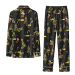 Appalachian State Mountaineers Long Pajama Set Custom Sprig Scatter Black Best Selling