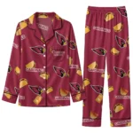 Arizona Cardinals Long Pajama Set Customized Snack Scatter Red Best Selling