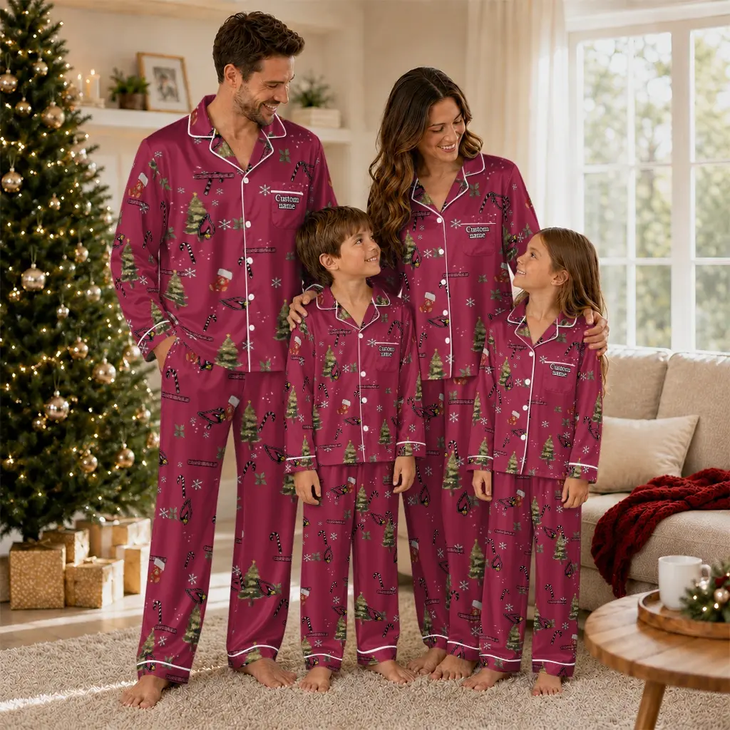 Arizona Cardinals Long Pajama Set Personalized Sprig Scatter Red Latest Model Arizona Cardinals Long Pajama Set Personalized Sprig Scatter Red Latest Model