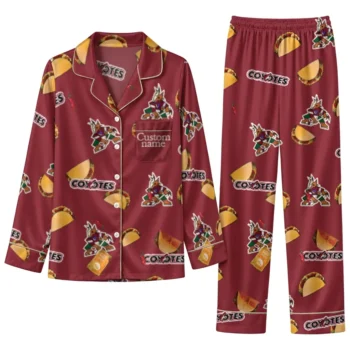 Arizona Coyotes Long Pajama Set Customized Snack Scatter Red Best Selling