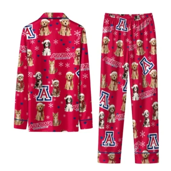 Arizona Wildcats Long Pajama Set Customized Animal Scatter Red Fashion Forward