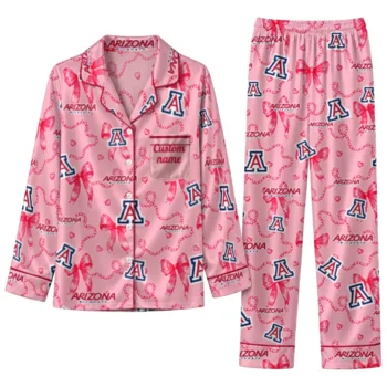 Arizona Wildcats Long Pajama Set Customized Ribbon Chains Red Best Selling