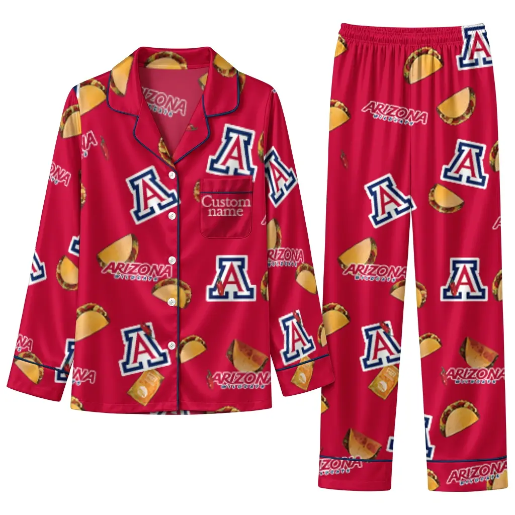 Arizona Wildcats Long Pajama Set Customized Snack Scatter Red Best Selling Arizona Wildcats Long Pajama Set Customized Snack Scatter Red Best Selling