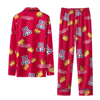 Arizona Wildcats Long Pajama Set Customized Snack Scatter Red Fashion Forward
