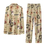 Army Black Knights Long Pajama Set Personalized Animal Scatter Gold Best Selling