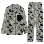 Army Black Knights Long Pajama Set Personalized Character Scatter Best Selling