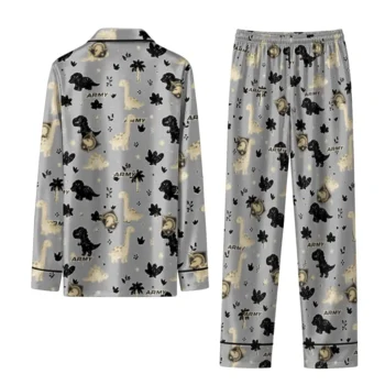 Army Black Knights Long Pajama Set Personalized Character Scatter Fashion Forward