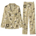 Army Black Knights Long Pajama Set Personalized Heart Charms Gold Best Selling