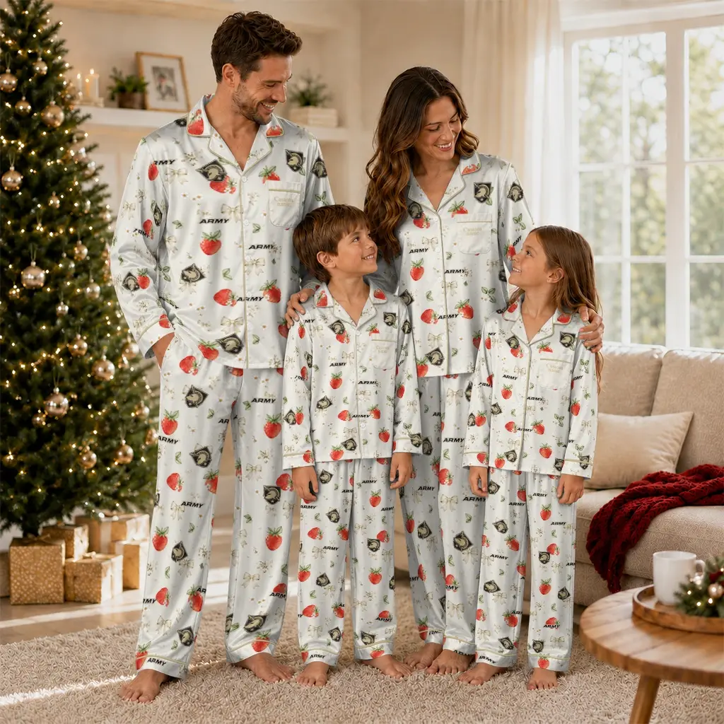Army Black Knights Long Pajama Set Personalized Ribbon Florals Gold Latest Model Army Black Knights Long Pajama Set Personalized Ribbon Florals Gold Latest Model