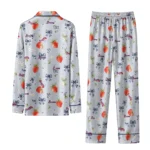 atlanta braves long pajama set custom ribbon florals navy best selling.webp