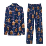 Atlanta Braves Long Pajama Set Personalized Candy Scatter Navy Best Selling