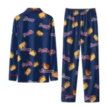 Atlanta Braves Long Pajama Set Personalized Snack Scatter Navy Best Selling