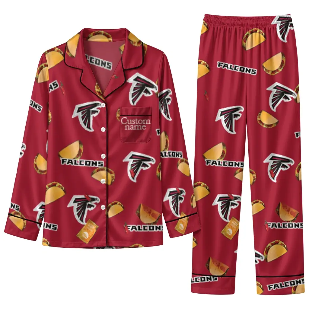 Atlanta Falcons Long Pajama Set Personalized Snack Scatter Red Best Selling Atlanta Falcons Long Pajama Set Personalized Snack Scatter Red Best Selling