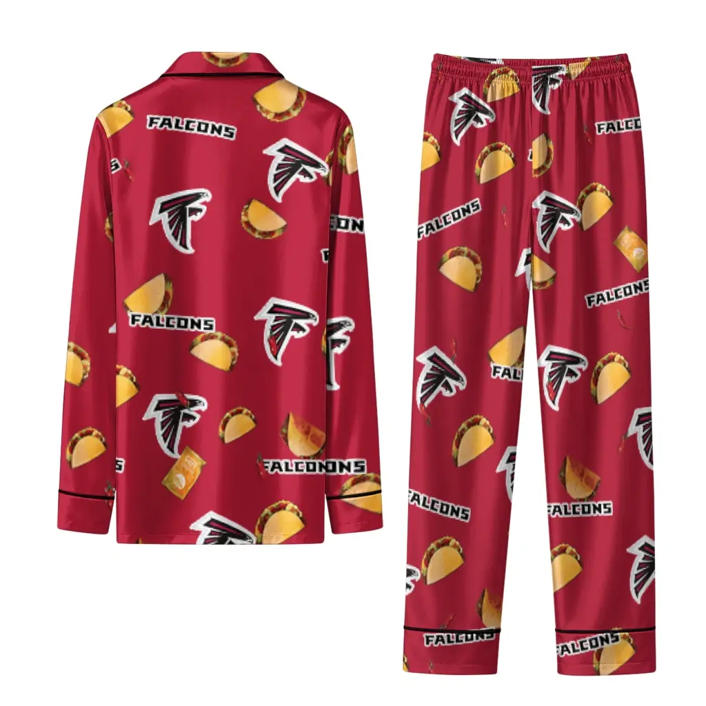 Atlanta Falcons Long Pajama Set Personalized Snack Scatter Red Fashion Forward Atlanta Falcons Long Pajama Set Personalized Snack Scatter Red Fashion Forward