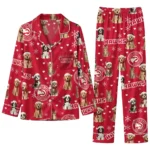 Atlanta Hawks Long Pajama Set Personalized Animal Scatter Red Best Selling