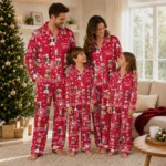 Atlanta Hawks Long Pajama Set Personalized Animal Scatter Red Best Selling