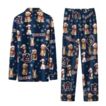 Auburn Tigers Long Pajama Set Personalized Animal Scatter Navy Blue Best Selling