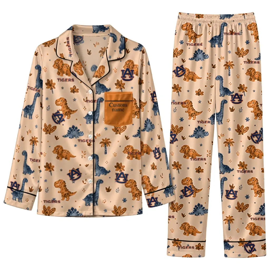 Auburn Tigers Long Pajama Set Personalized Character Scatter Best Selling Auburn Tigers Long Pajama Set Personalized Character Scatter Best Selling