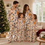 Auburn Tigers Long Pajama Set Personalized Character Scatter Best Selling