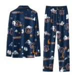 Auburn Tigers Long Pajama Set Personalized Cloud Stars Navy Blue Best Selling