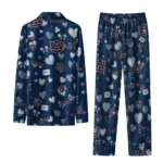 Auburn Tigers Long Pajama Set Personalized Heart Charms Navy Blue Best Selling