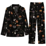 Auburn Tigers Long Pajama Set Personalized Icon Confetti Black Best Selling