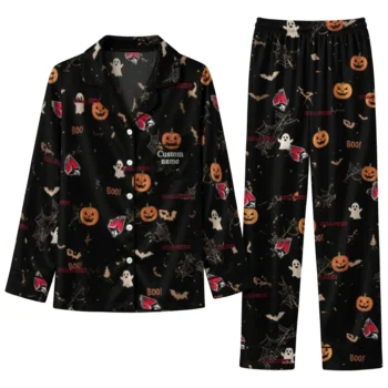 Ball State Cardinals Long Pajama Set Personalized Icon Confetti Black Best Selling