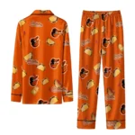 Baltimore Orioles Long Pajama Set Custom Snack Scatter Orange Best Selling